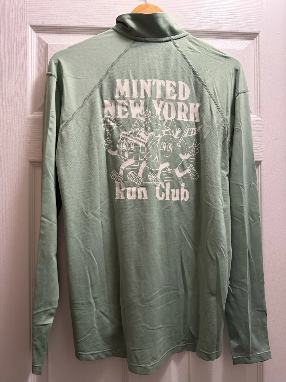 Minted New York: Men's Performance Quarter-Zip in Sage Green